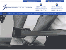 Tablet Screenshot of progressphysicaltherapy.com